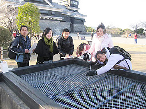 『異分野融合実験』熊本城での地下水調査実習